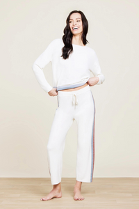 Barefoot Dreams CCUL Multi Stripe Wide Leg Pant - Cream Multi