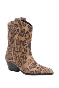 Free People Cat Nap Cowboy Boot - Leopard Suede