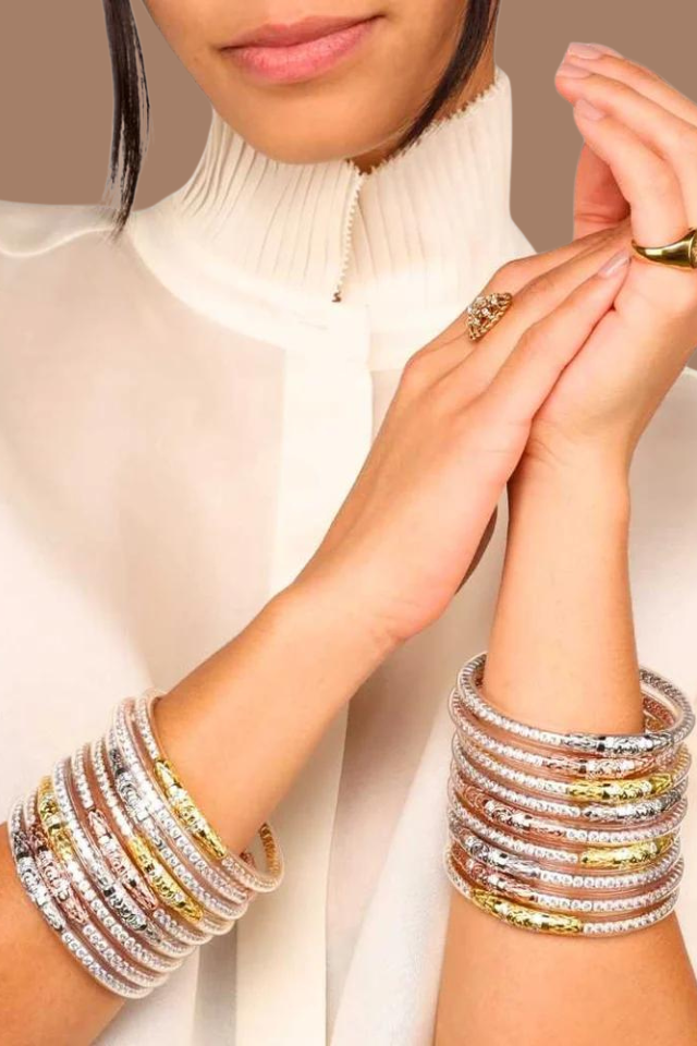 BuDhaGirl Three Queens All Weather Bangles Clear Crystal