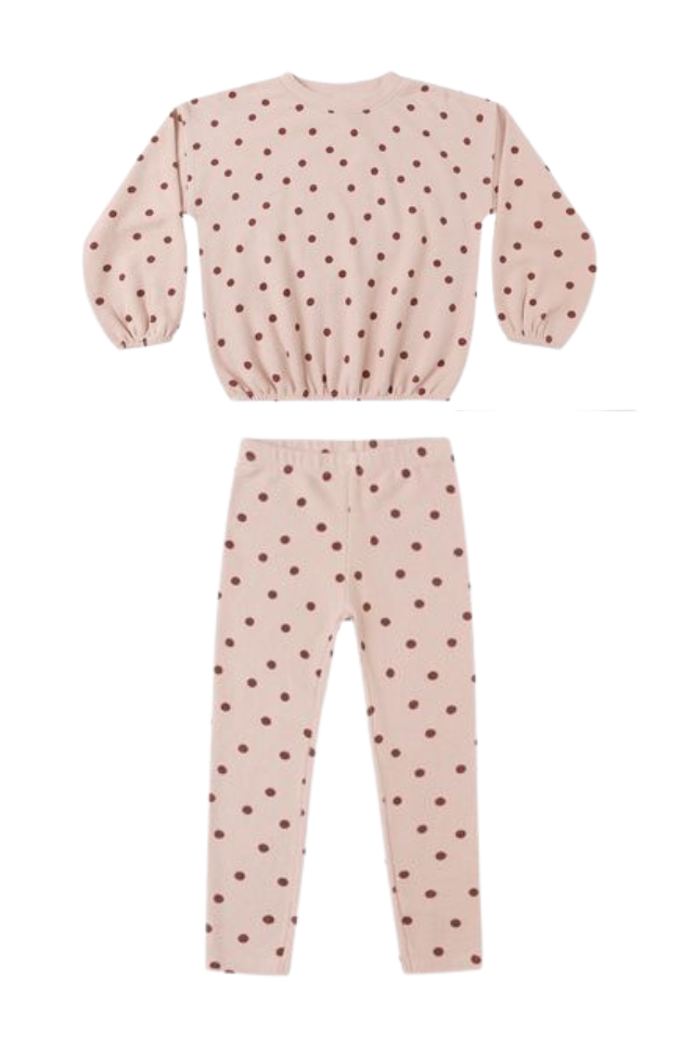 Rylee + Cru Spongey Knit Set - Polka Dot
