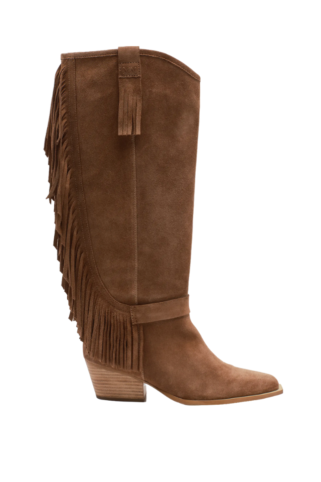 Free People Faith Fringe Western Boot - Faded Saddle Suede