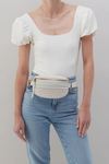 HOBO Fern Belt Bag - White with Multi Stitch