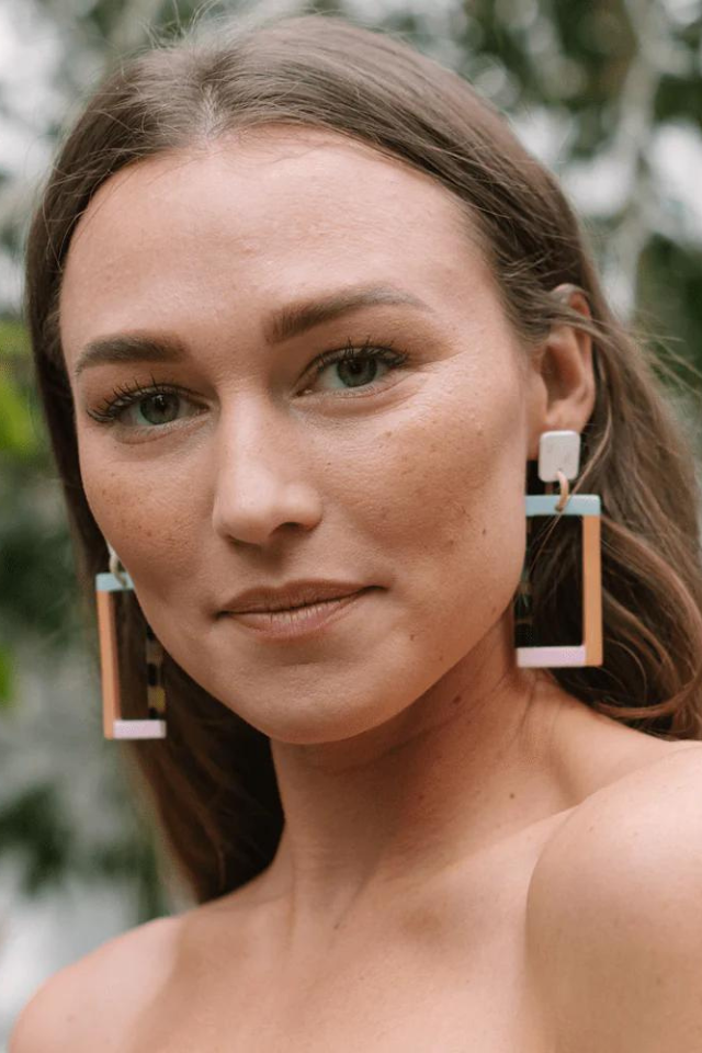 Sunshine Tienda Neutral Colorblock Earrings