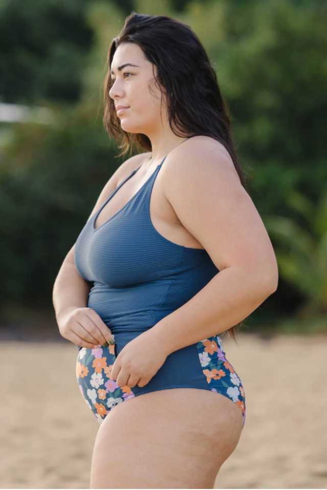 Nani Flat Rib V-Neck Tankini Coastal – Seaside Shoes Swim