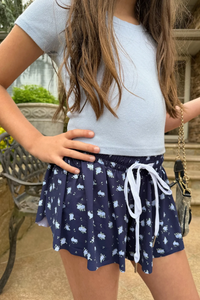 KatieJ NYC Farrah Short - Navy Rose Ditsy