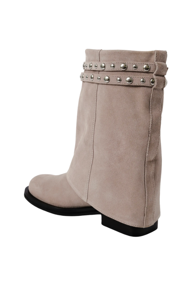 Free People Scorpio Studded Foldover - Dust Bunny Suede