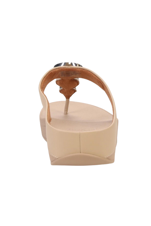 Fit Flop Halo Bead Circle Leather Toe Post Sandal - Latte Beige
