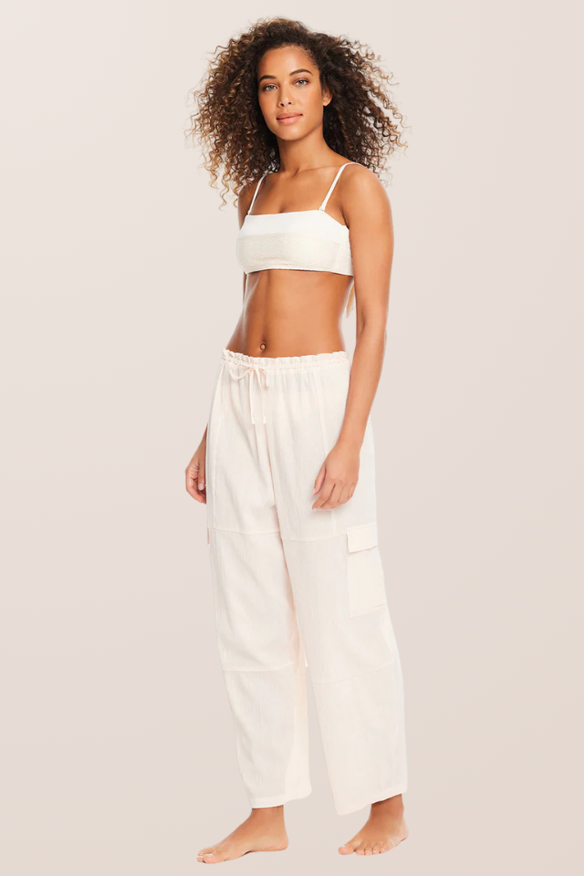 Sanctuary Swim Baggy Barrel Cargo Pant White Sand – Seaside