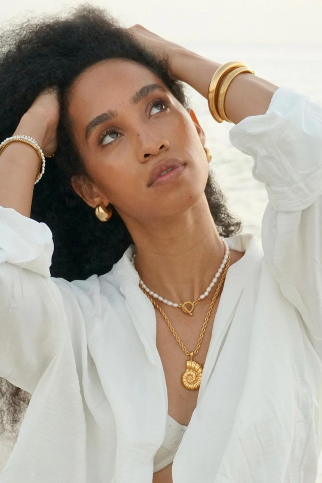 Ellie Vail Kane Dome Drop Earring - Gold