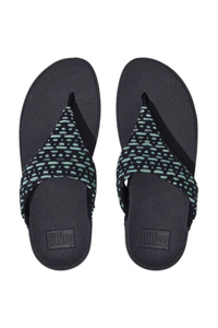 Fit Flop Lulu Geo-Webbing Toe-Post Sandal - Midnight Navy Mix