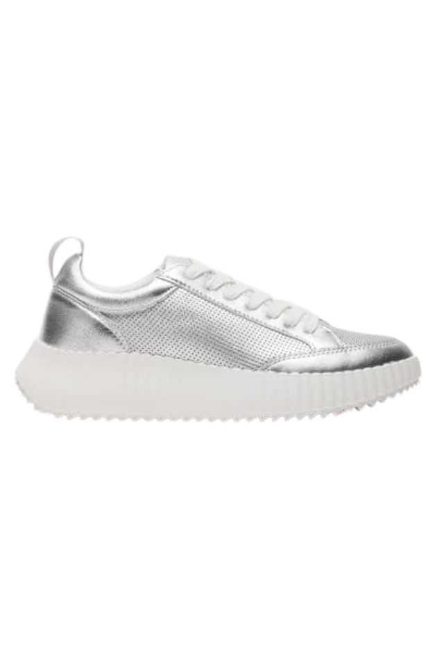 Steve Madden Shock Sneaker - Silver Leather – Seaside Shoes Steve Madden Shock Sneaker - Silver Leather – Seaside Shoes