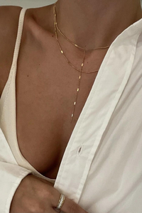Ellie Vail Camilla Dainty Lariat Chain Necklace - Gold