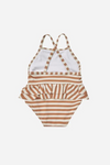 Quincy Mae Ruffled One-Piece Swimsuit - Clay
