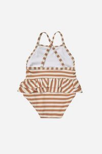 Quincy Mae Ruffled One-Piece Swimsuit - Clay