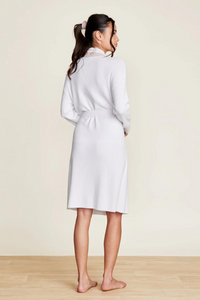 Barefoot Dreams CCUL Tipped Ribbed Short Robe - Sea Salt - Shell