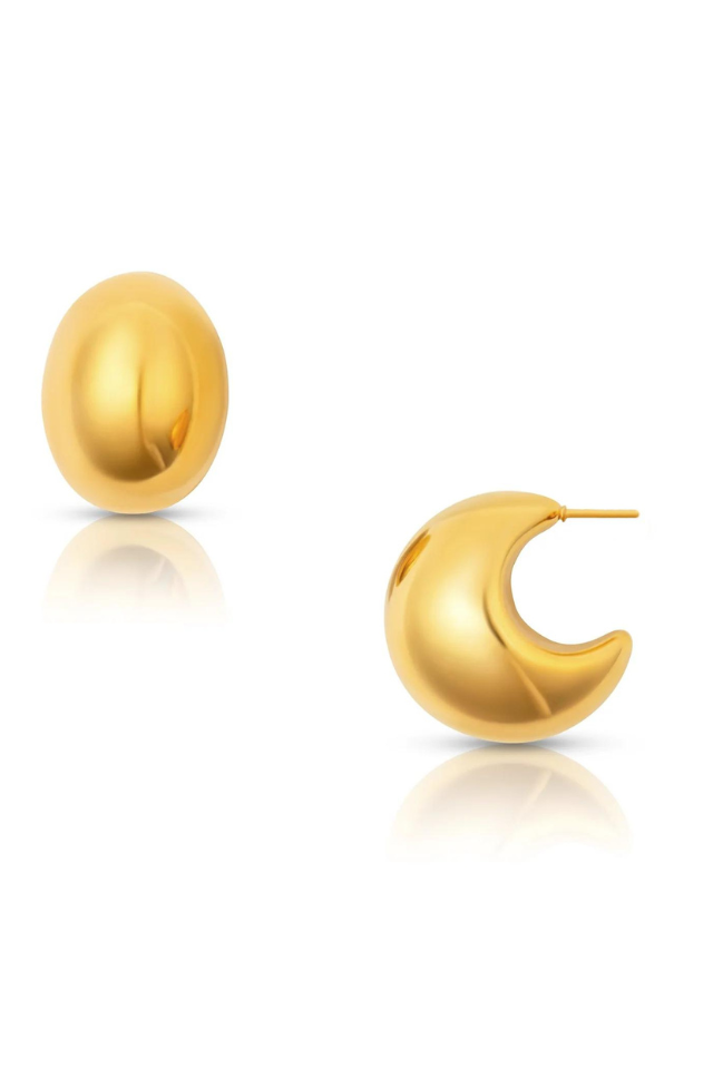 Ellie Vail Kane Dome Drop Earring - Gold