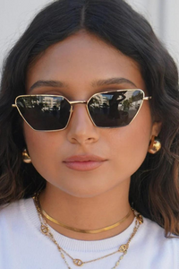 Ellie Vail Kane Dome Drop Earring - Gold