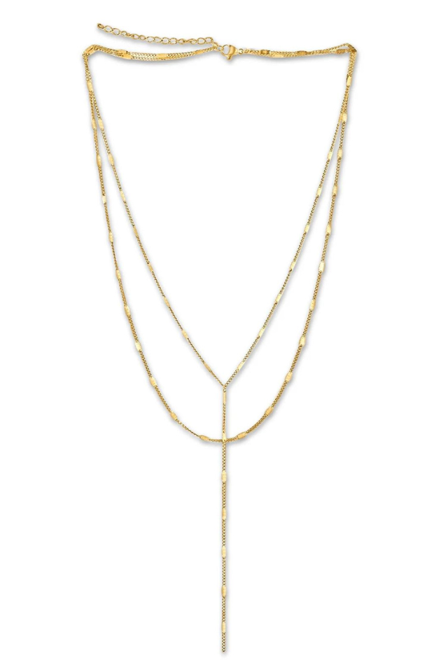 Ellie Vail Camilla Dainty Lariat Chain Necklace - Gold