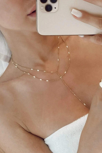 Ellie Vail Camilla Dainty Lariat Chain Necklace - Gold