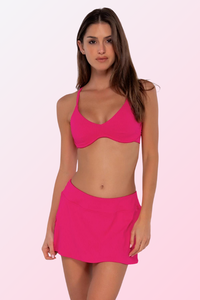Sunsets Sporty Swim Skirt - Begonia Sandbar Rib