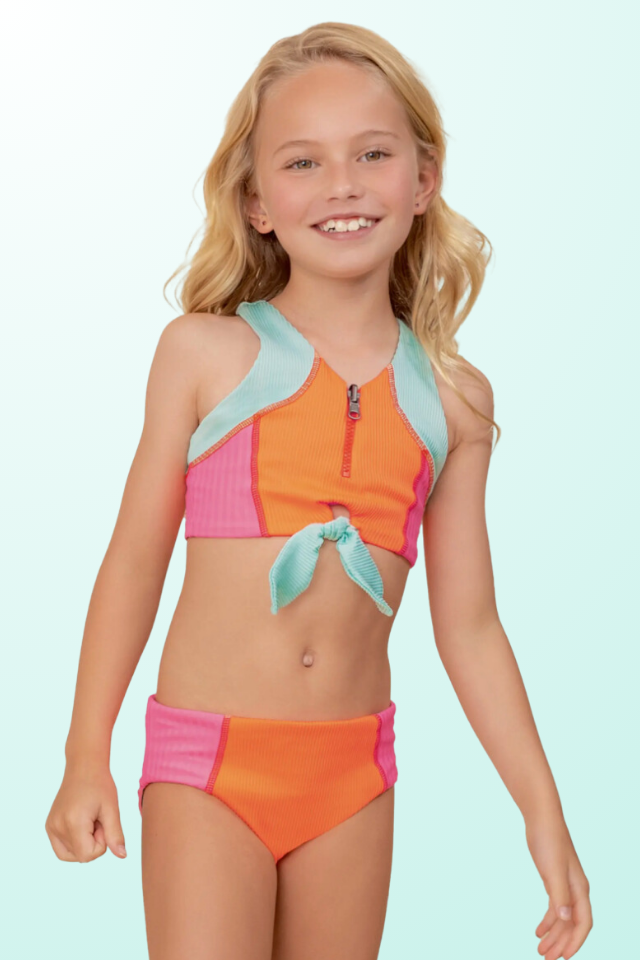 Maaji Girls Two Piece Swimsuit Vibrant Orange