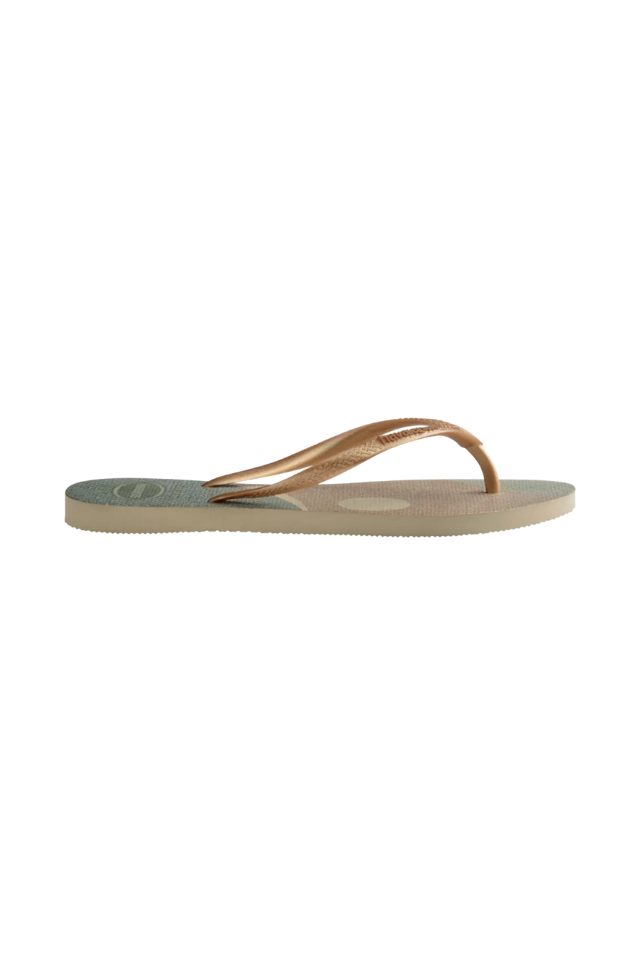 Havaianas Kids Slim Palette Glow Sandal - Sand Grey/Golden