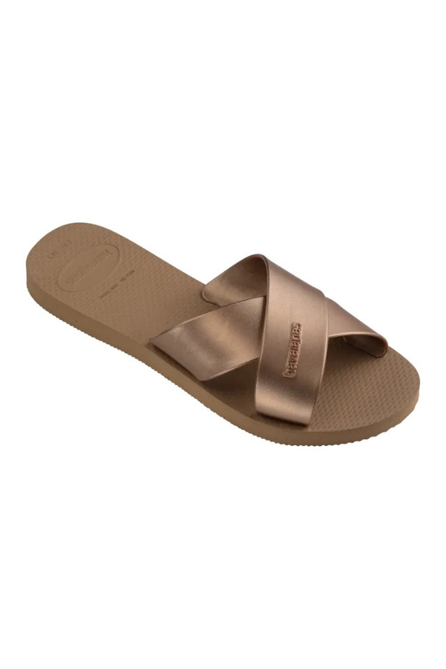 Havaianas Aqua Metallic Sandal - Rose Gold