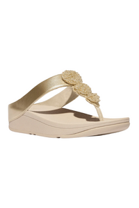 Fit Flop Fino Beadie-button Metallic Toe Post Sandal - Platino