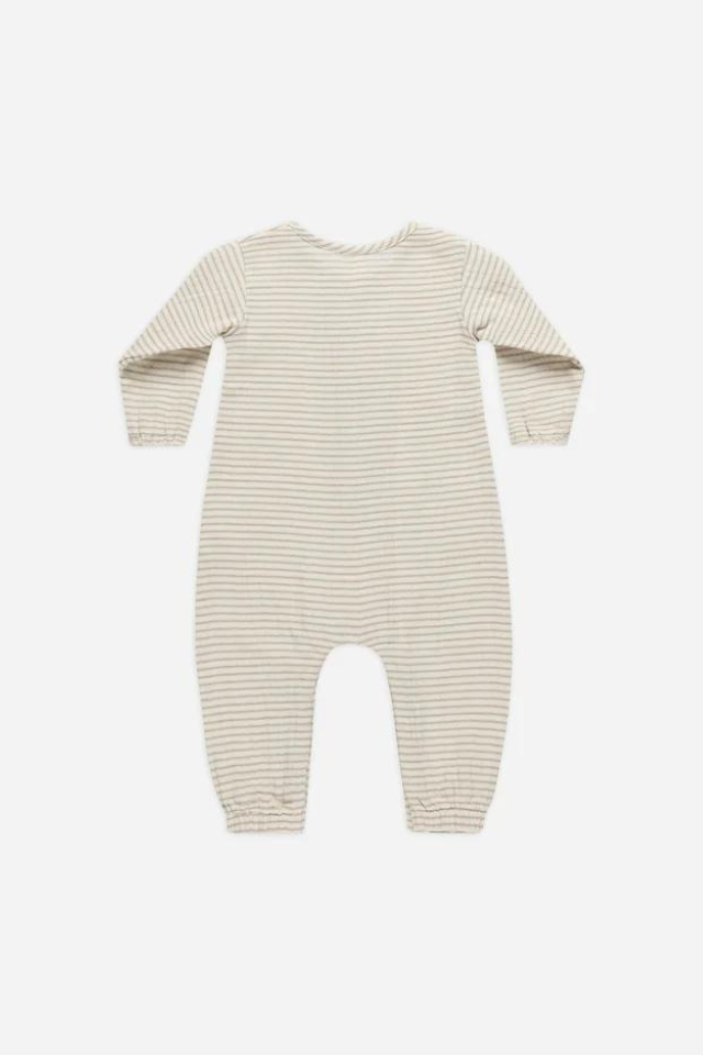 Quincy Mae Woven Jumpsuit - Basil Stripe