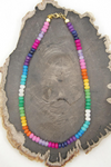 Woman Shops World Rainbow Necklace Faceted Ombre Multi Color Gemstones