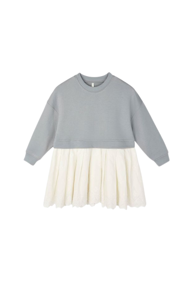Rylee + Cru Sweatshirt Dress - Dusty Blue