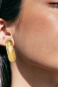 Ellie Vail Kirby Hammered Tub Hoop Earring - Gold