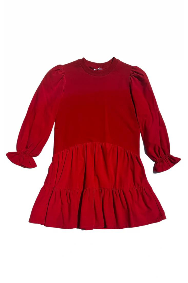 Pleat Cece Dress - Red