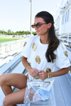 MS Tina Top - Sequin Footballs