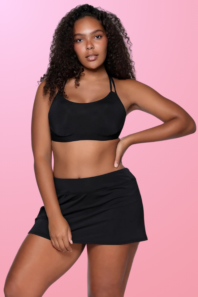 Sporty Swim Skirt - Black