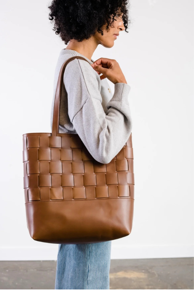 ABLE Mamuye Woven Tote - Whiskey