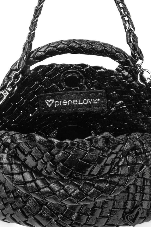 PreneLOVE Tiny Woven Tote - Metallic Black