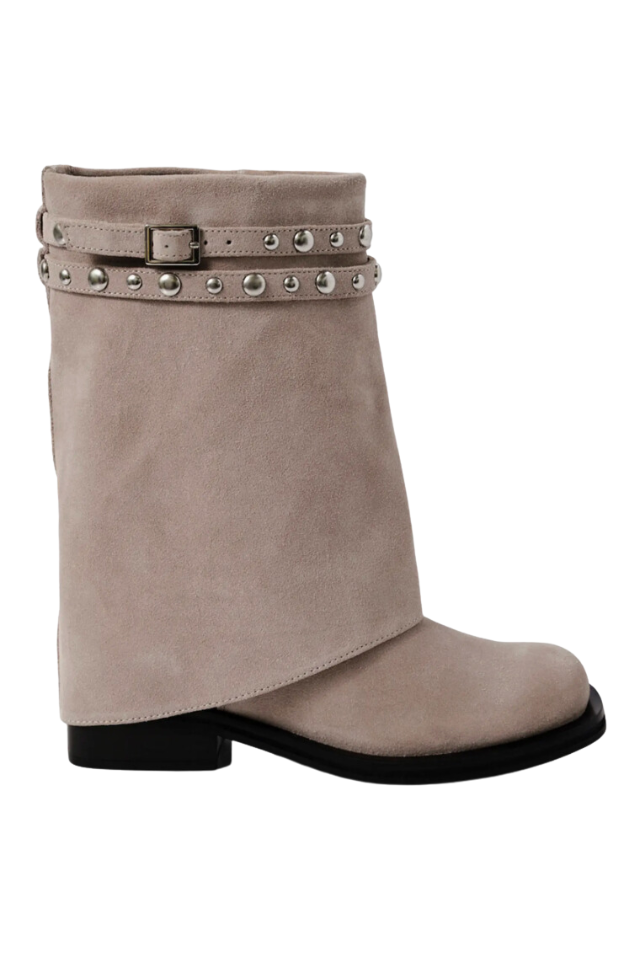 Free People Scorpio Studded Foldover - Dust Bunny Suede