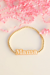 BB Acrylic Mama Beaded Gold Bracelet - 6.75