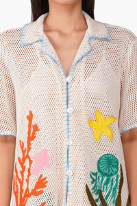 A&B Ocean Multi Thread Embroidered Shirt