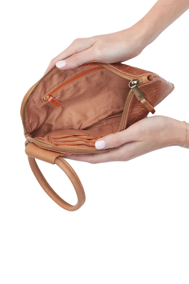 HOBO Sable Wristlet - Saddle Tooled Emboss
