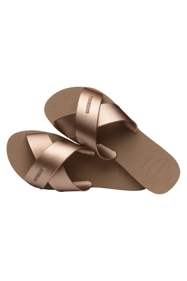 Havaianas Aqua Metallic Sandal - Rose Gold