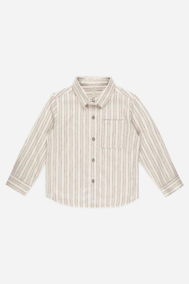 Rylee + Cru Collared Long Sleeve Shirt - Stone Stripe