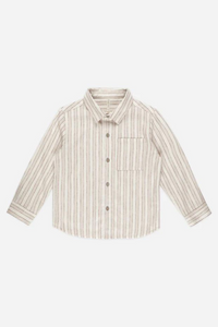 Rylee + Cru Collared Long Sleeve Shirt - Stone Stripe