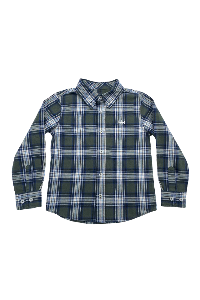 Saltwater Boys Folly Island Flannel - Green Plaid