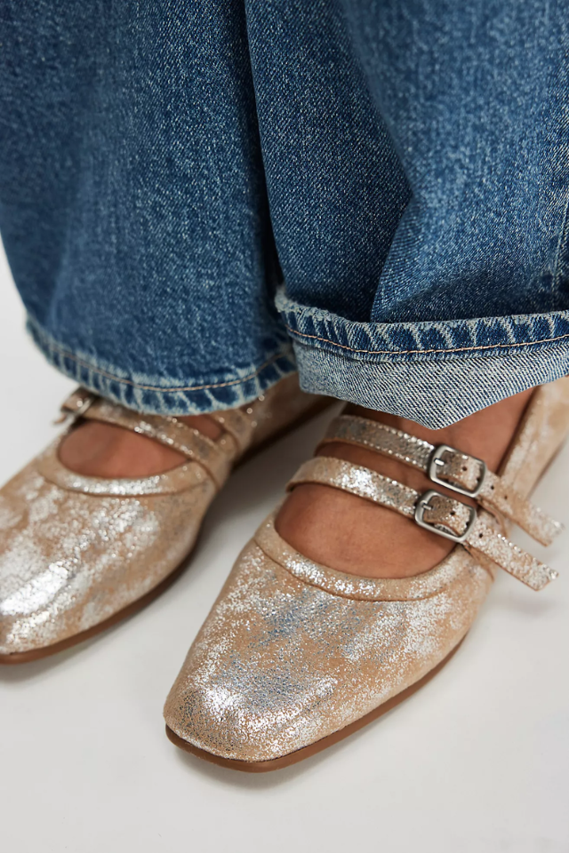 Free People Gemini Ballet Flat - Champagne Metallic