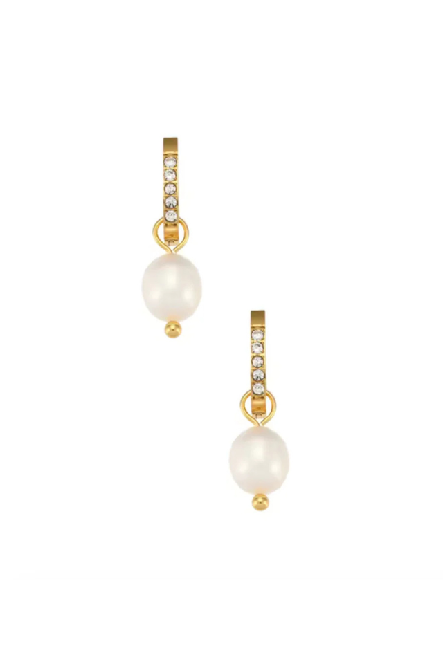 Ellie Vail Georgie Huggie Hoop Pearl Earring