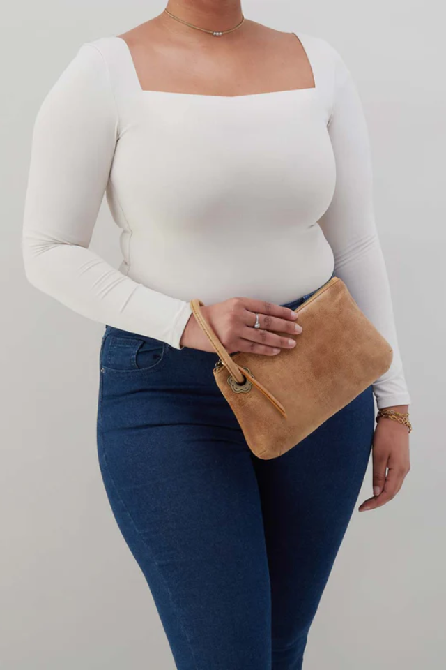 Hobo Daisy Daze Large Wristlet - Whiskey