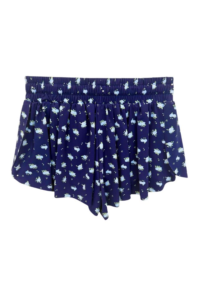 KatieJ NYC Farrah Short - Navy Rose Ditsy