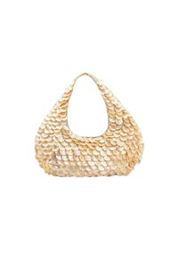 A&B Rainbow Shell Beaded Round Hand Held Bag